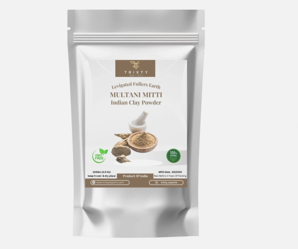Multani Mitti Powder Fullers Earth Clay 100% Natural Indian Face Bath 100gm