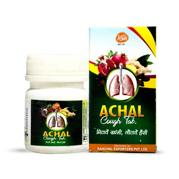 Herbal Achal Cough Tab Natural Soothing Relief for Cold Cough Pack of 4