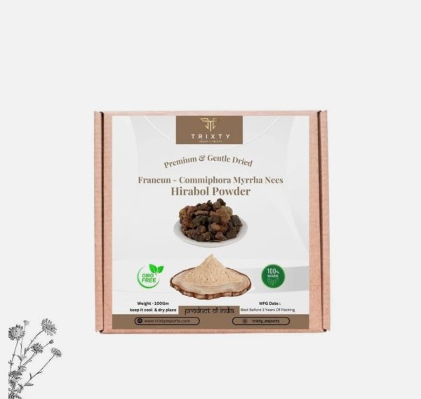 Hirabol Bijabol powder Francun Commiphora Myrrha Nees Pure Indian Origin 100gm